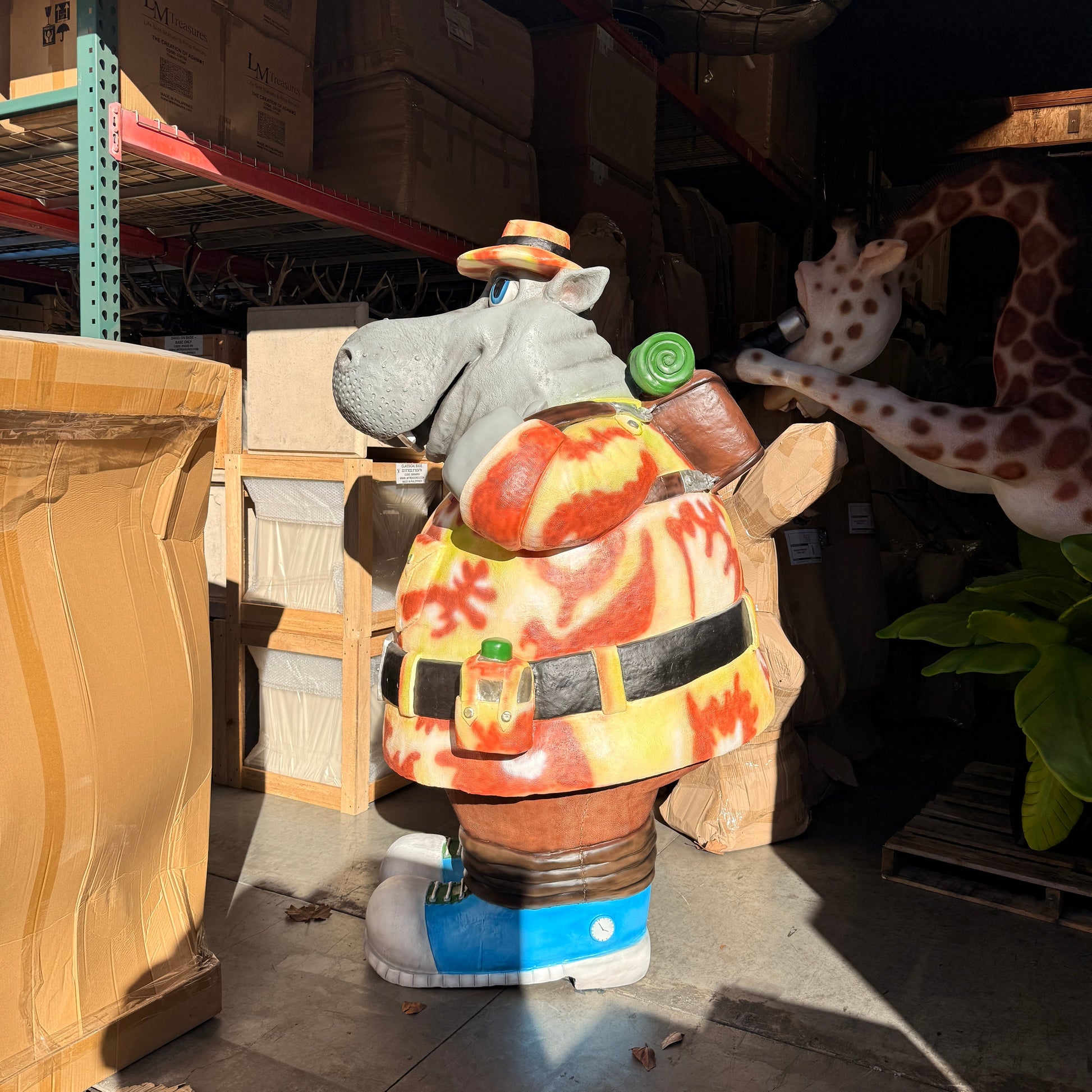 Comic Hippo Explorer Statue A0677-C056-PT