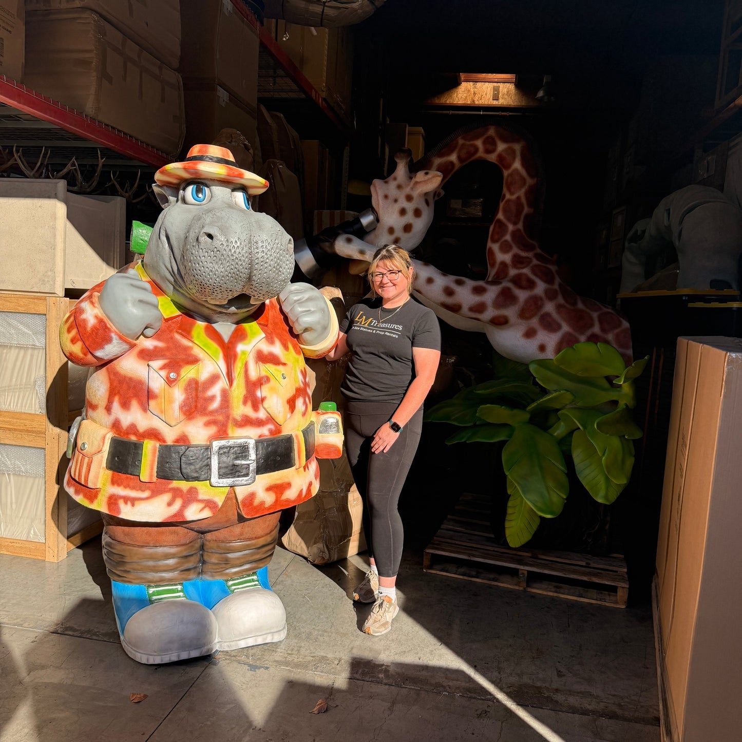 Comic Hippo Explorer Statue A0677-C056-PT