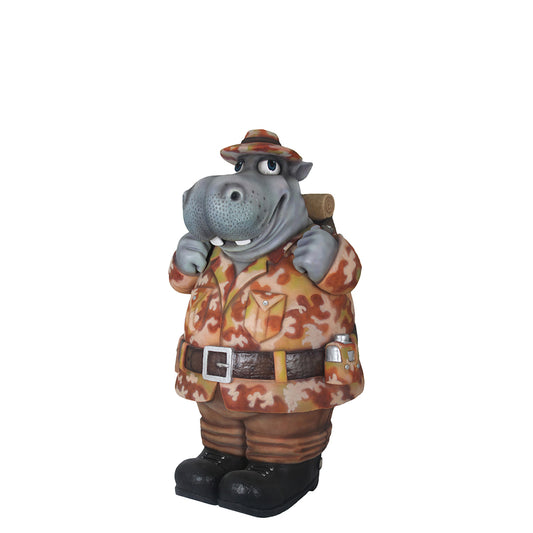 Comic Hippo Explorer Statue
