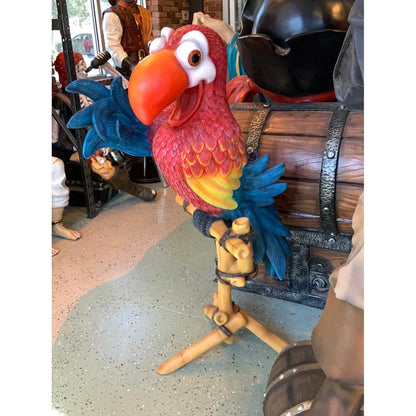Comic Parrot Statue On Stand - LM Treasures Prop Rentals 