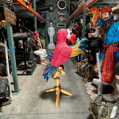 Comic Parrot Statue On Stand