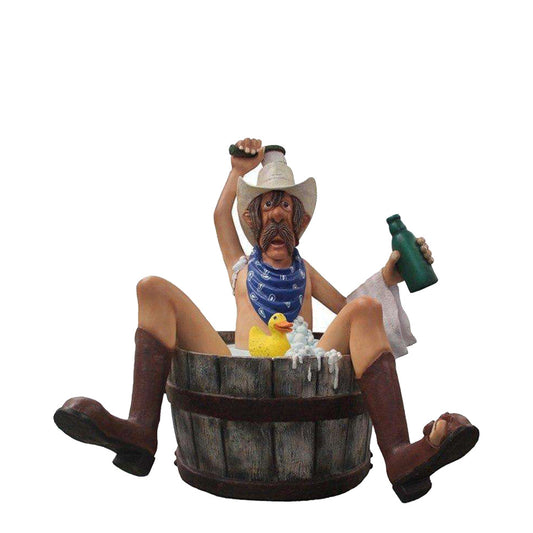 Bathing Cowboy Life Size Statue