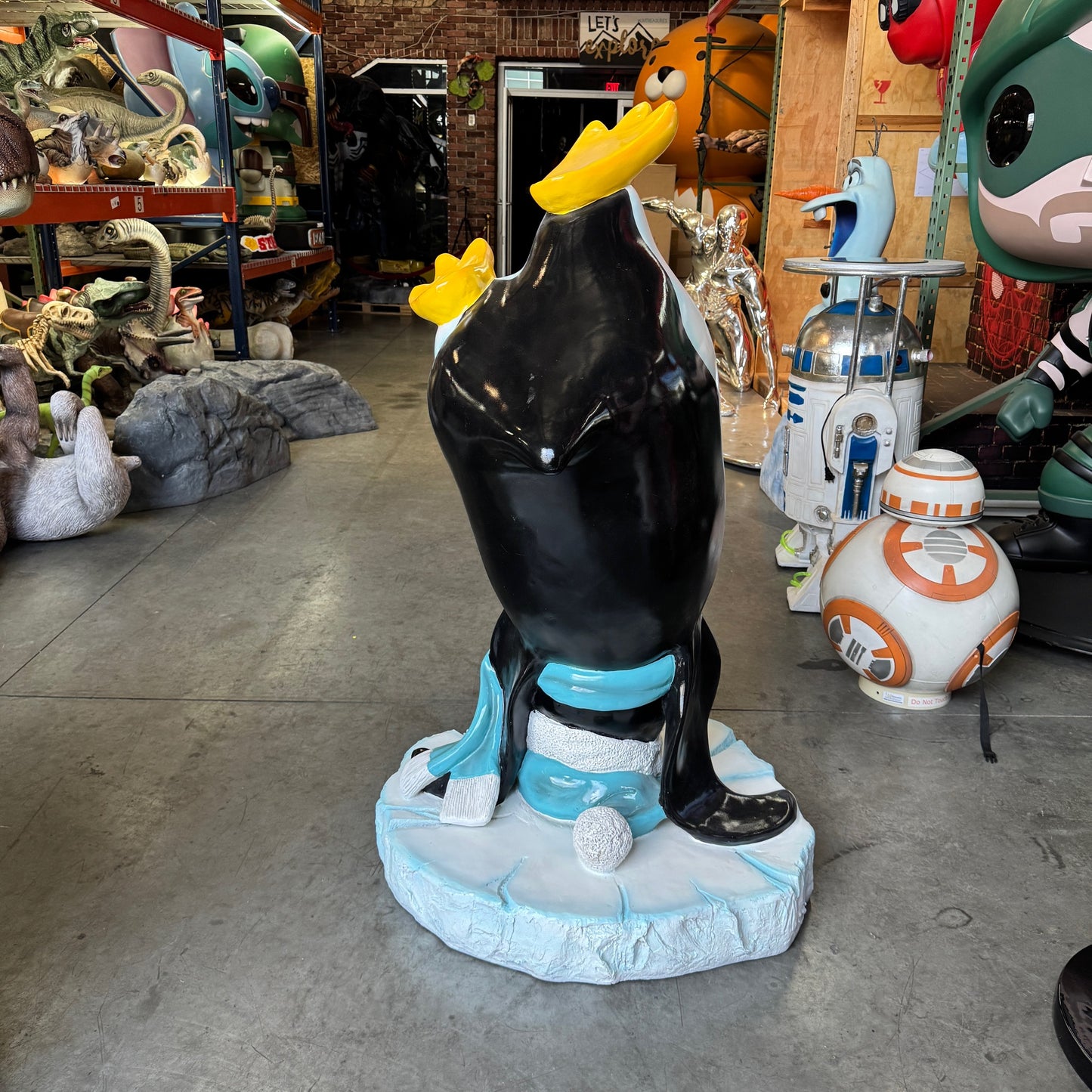 Comic Penguin Upside Down Statue