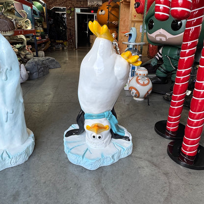 Comic Penguin Upside Down Statue