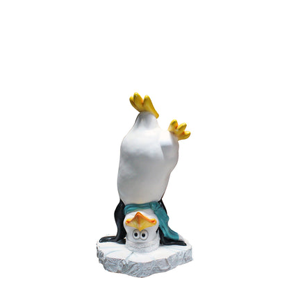 Comic Penguin Upside Down Statue