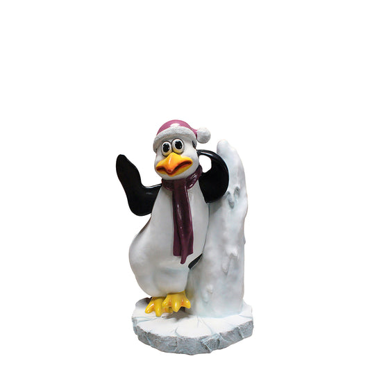 Comic Penguin On Iceberg Statue