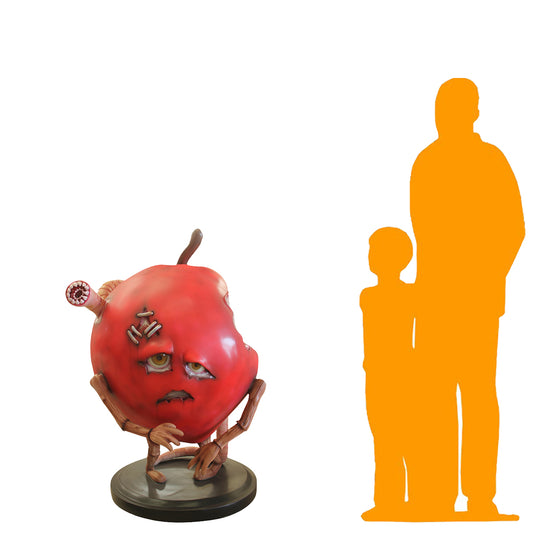 Zombie Apple Spooky Fruit Statue