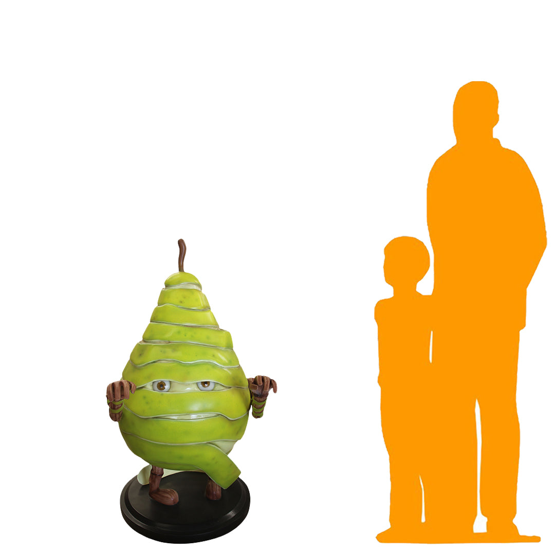 Mummy Pear Spooky Fruit Statue