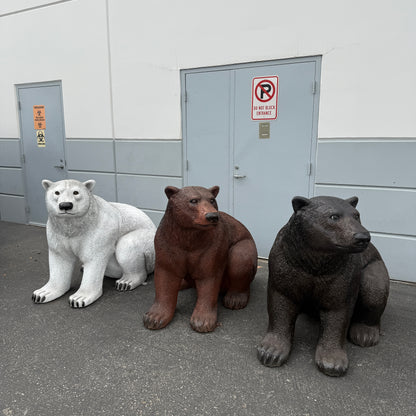 Sitting Light Brown Bear Statue