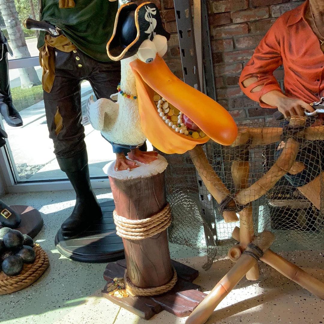 Comic Pelican Pirate Over Sized Statue
