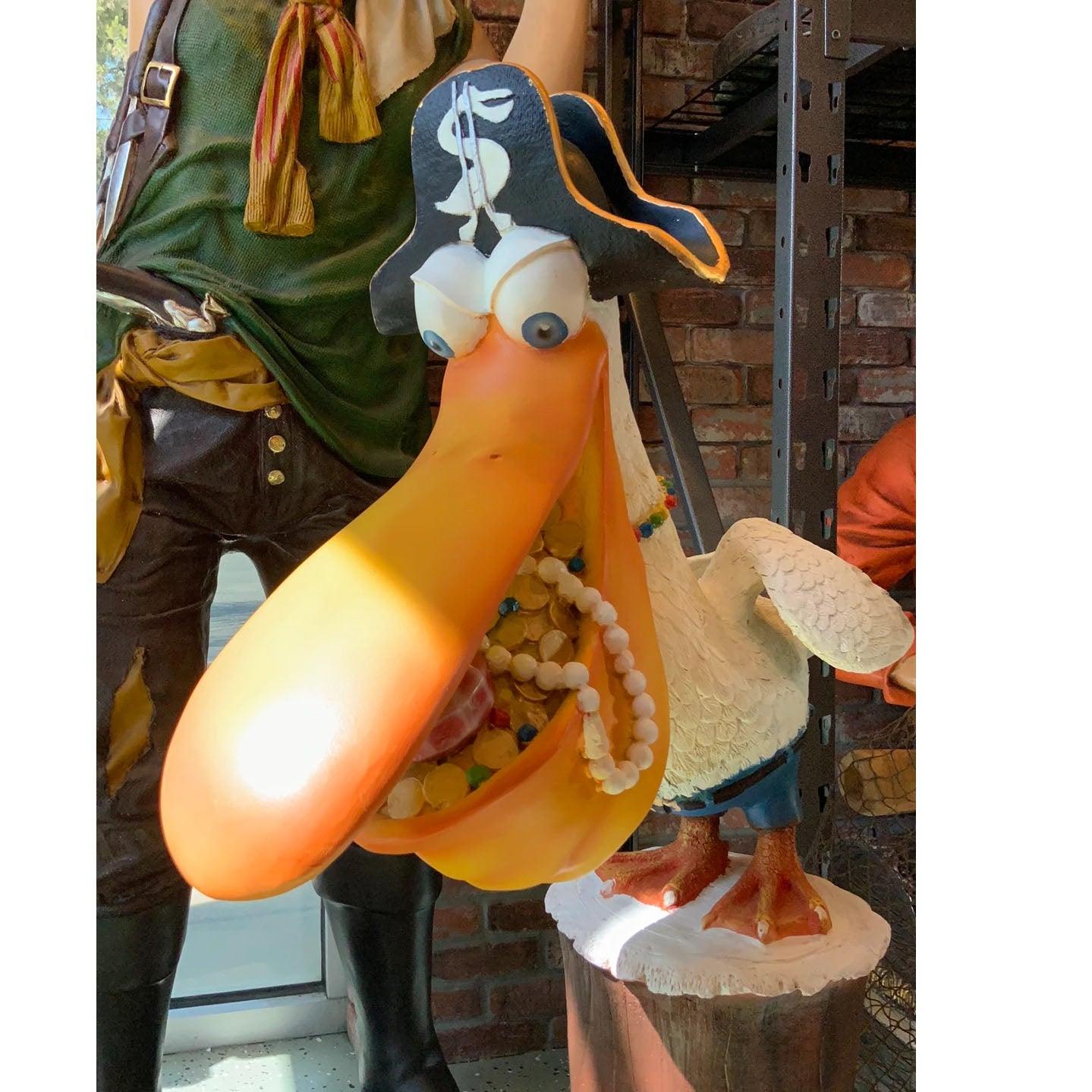 Comic Pelican Pirate Over Sized Statue
