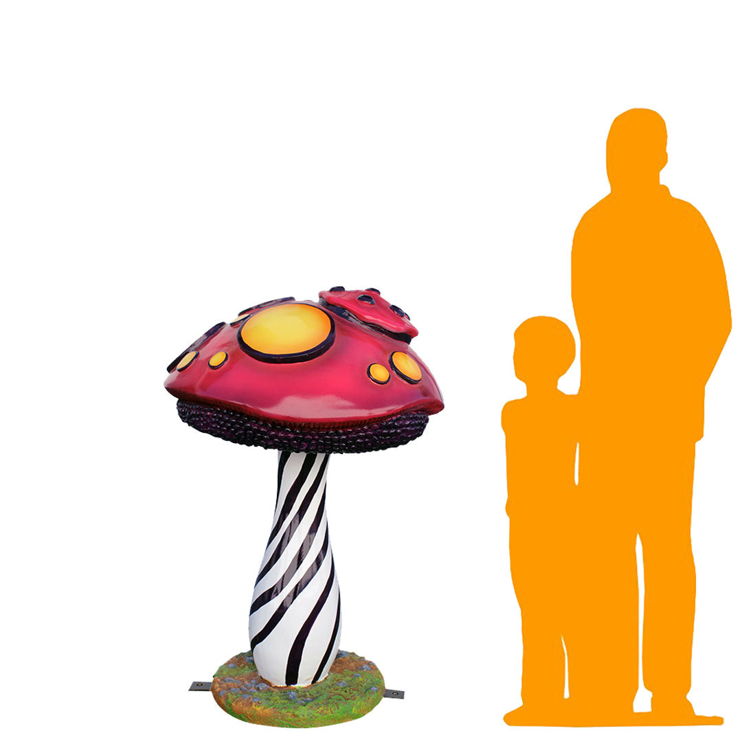 Large Striped Mushroom Statue