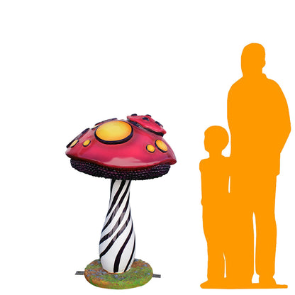 Large Striped Mushroom Statue