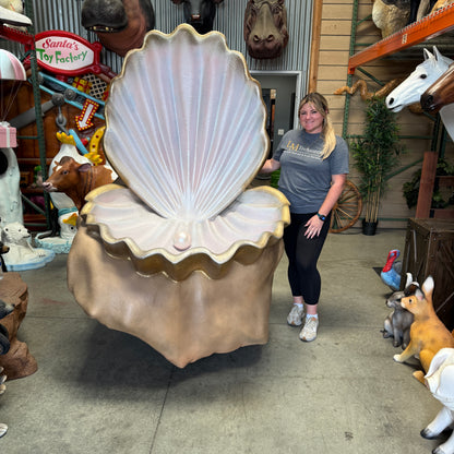 Large Clam Shell on Rock Statue