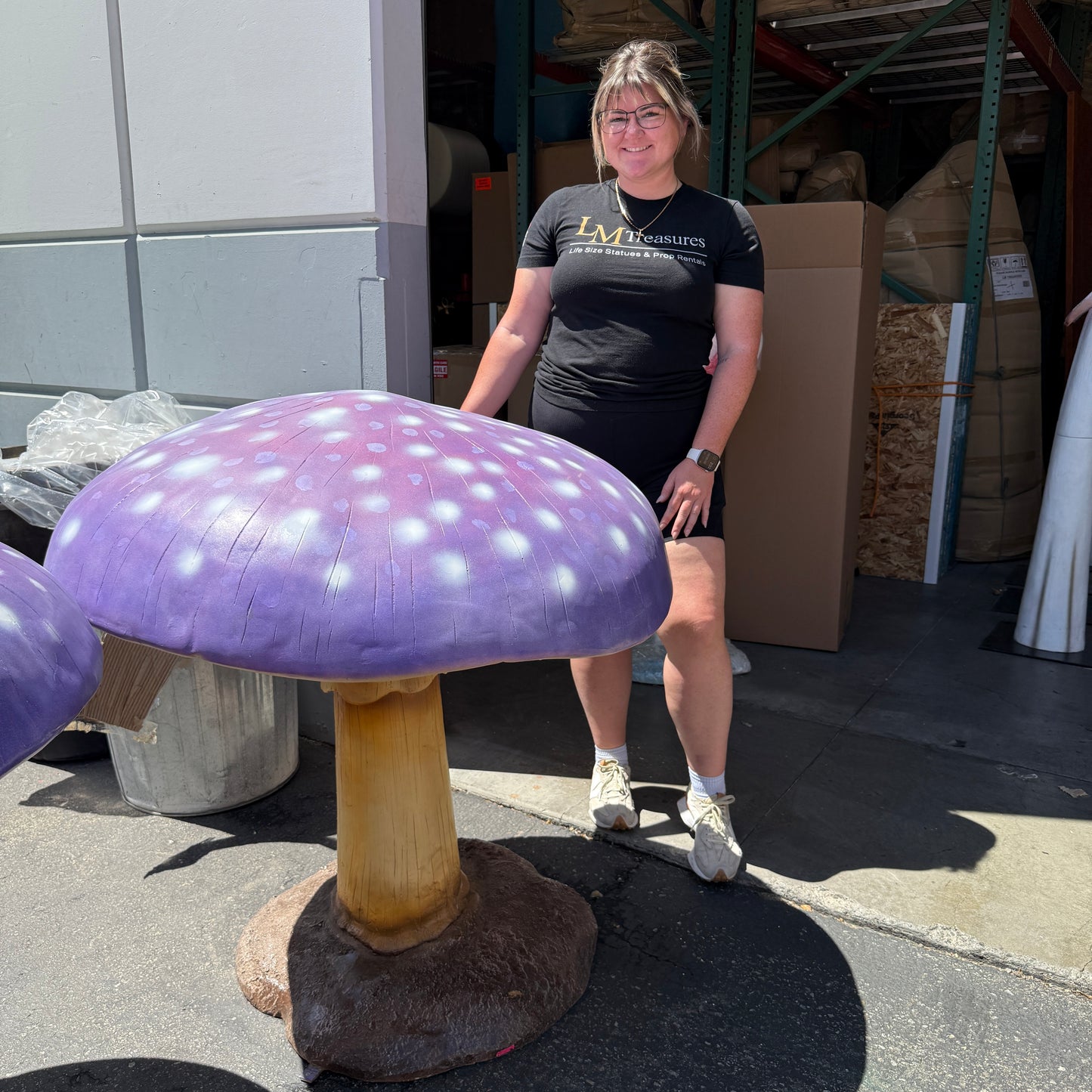 Large Purple Mushroom Statue