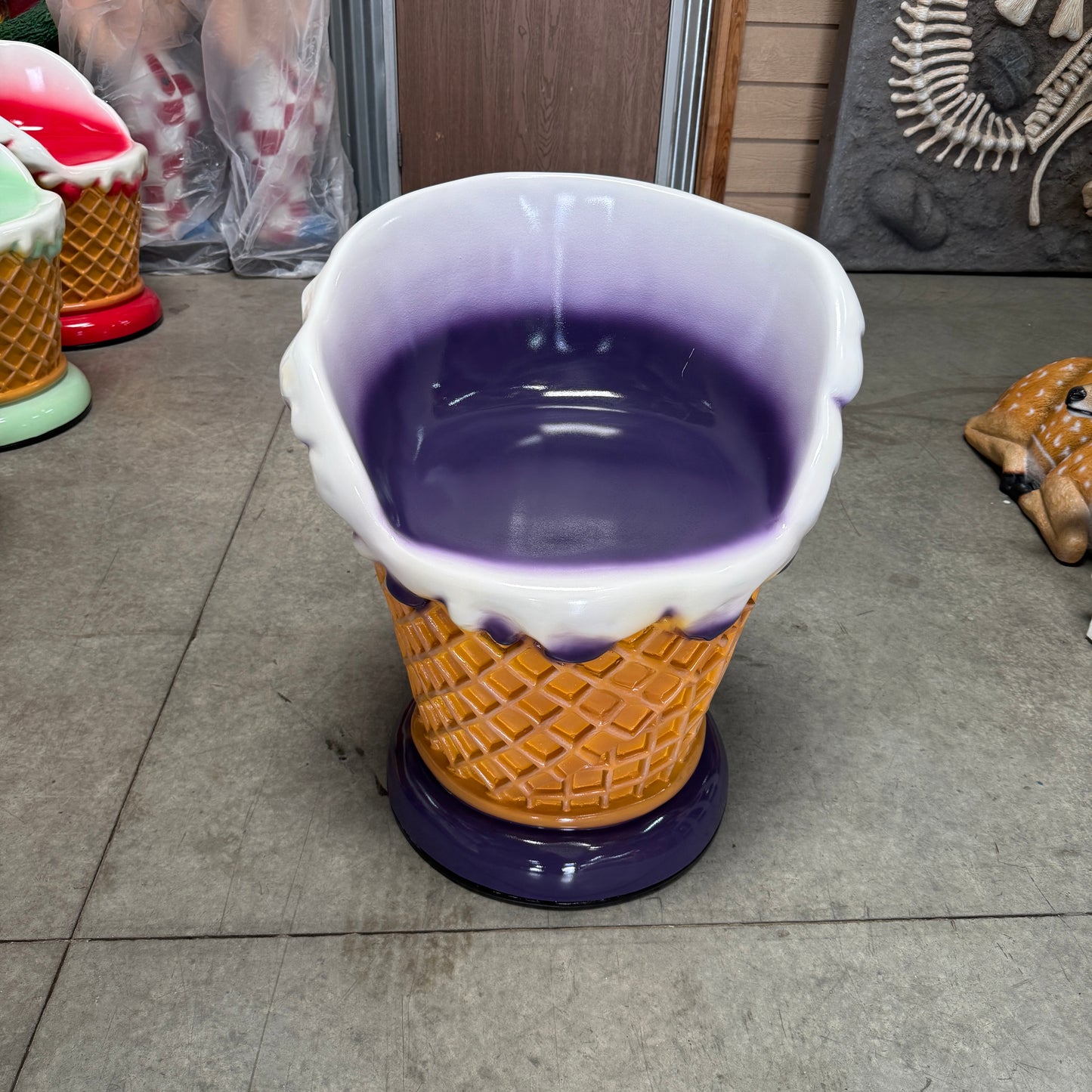 Purple Ice Cream Chair Statue