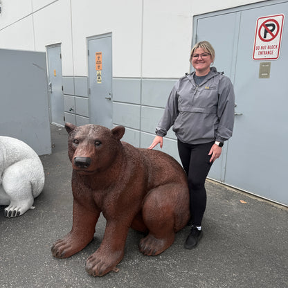 Sitting Light Brown Bear Statue
