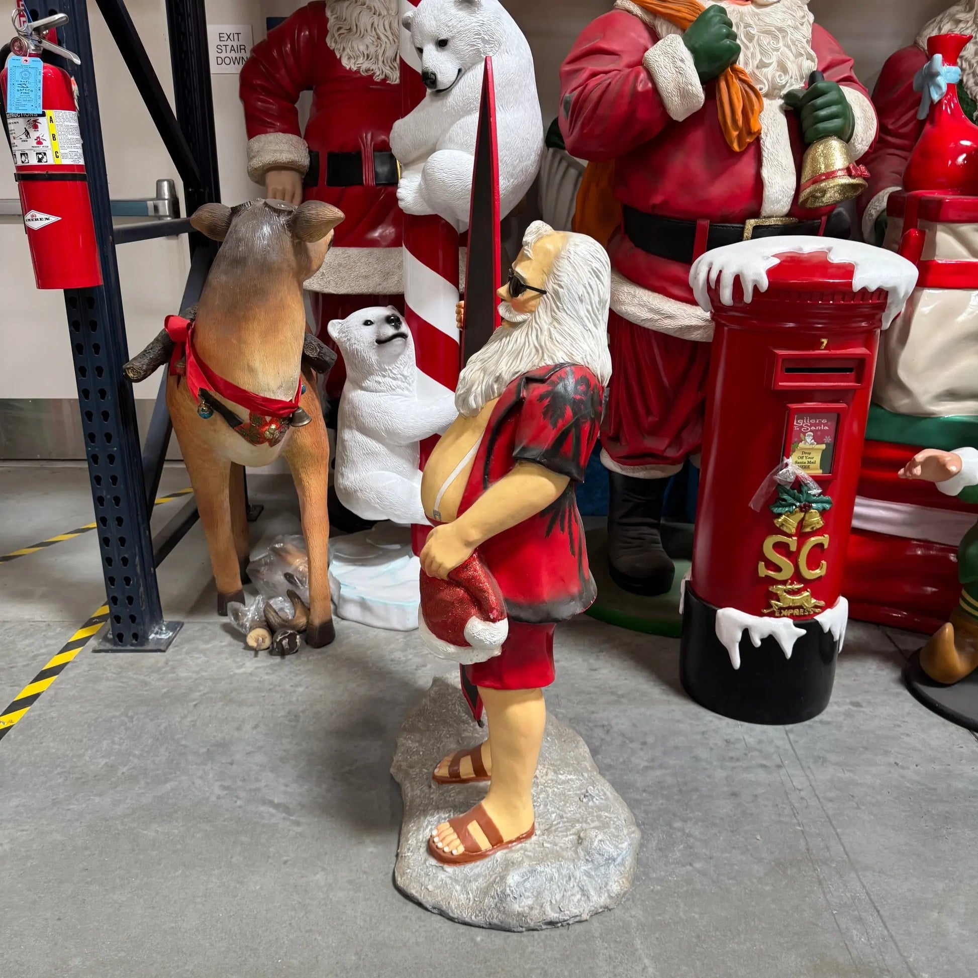 Small Santa Claus With Surfboard Statue S0181S-DN-A