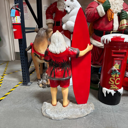 Small Santa Claus With Surfboard Statue S0181S-DN-A