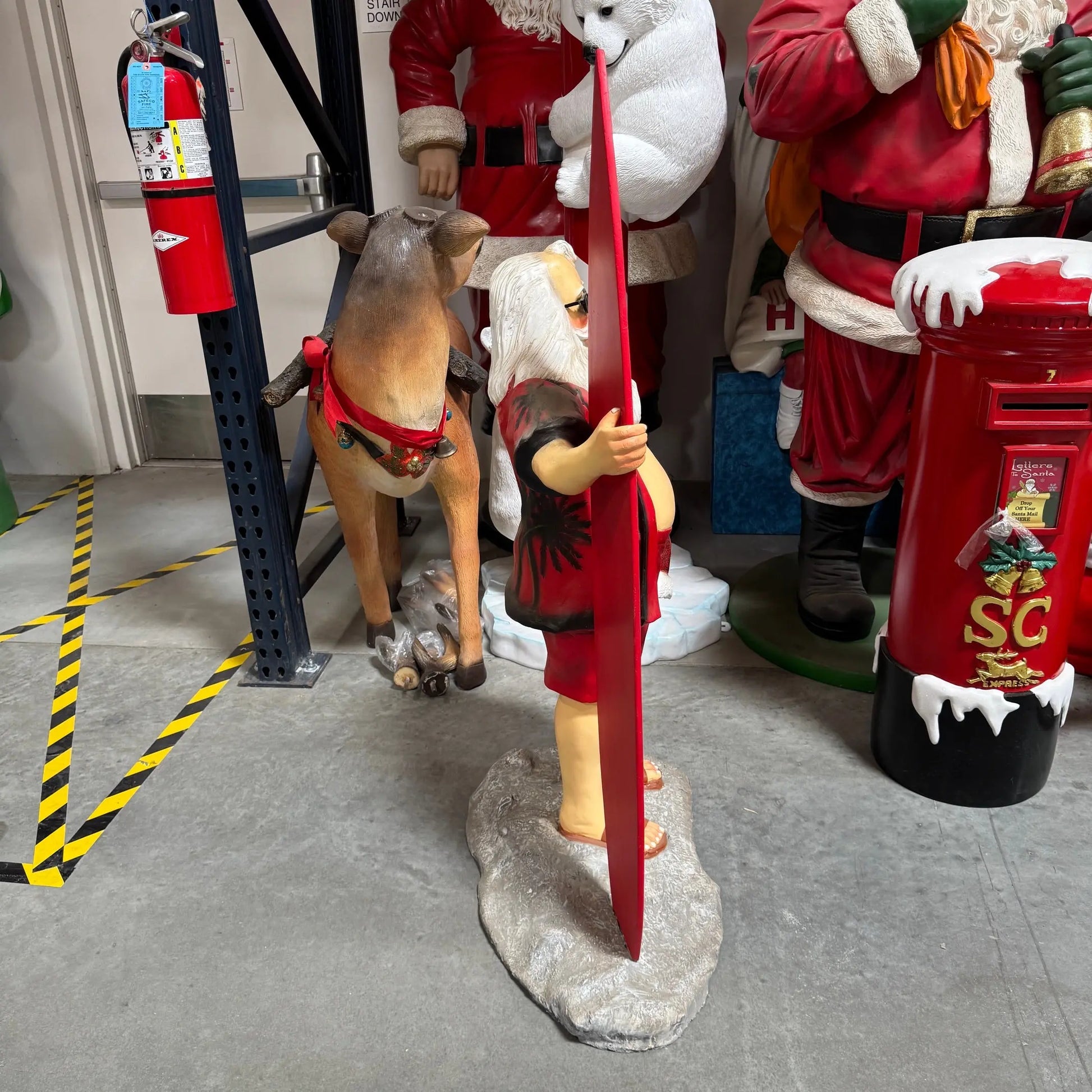 Small Santa Claus With Surfboard Statue S0181S-DN-A