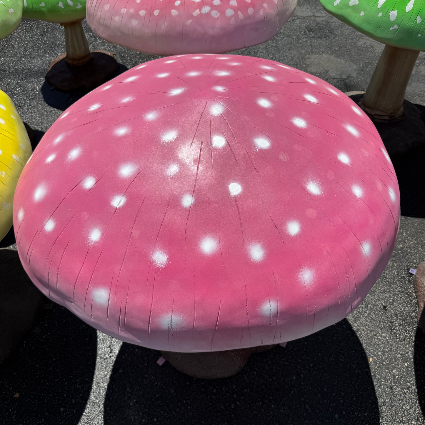Large Pink Mushroom Statue
