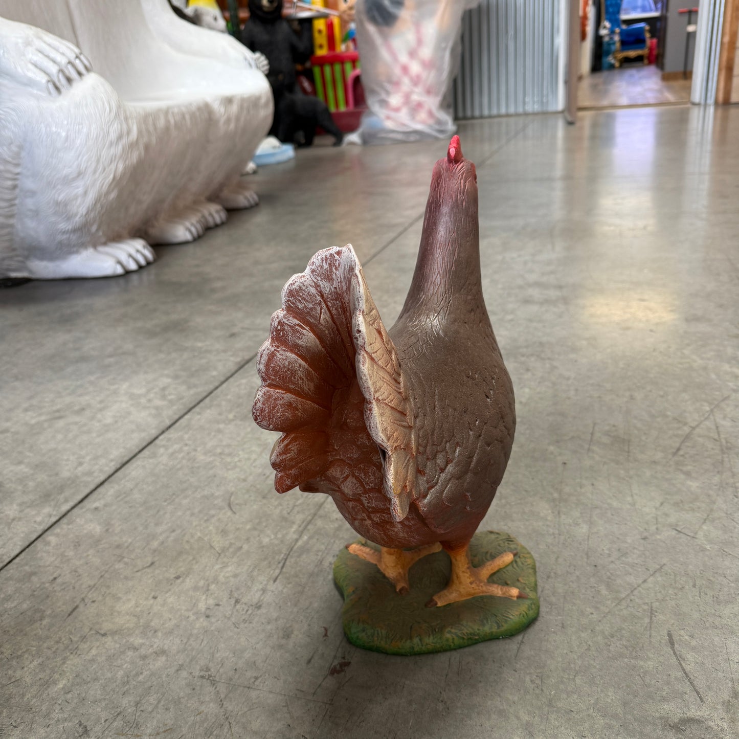 Brown Chicken Statue