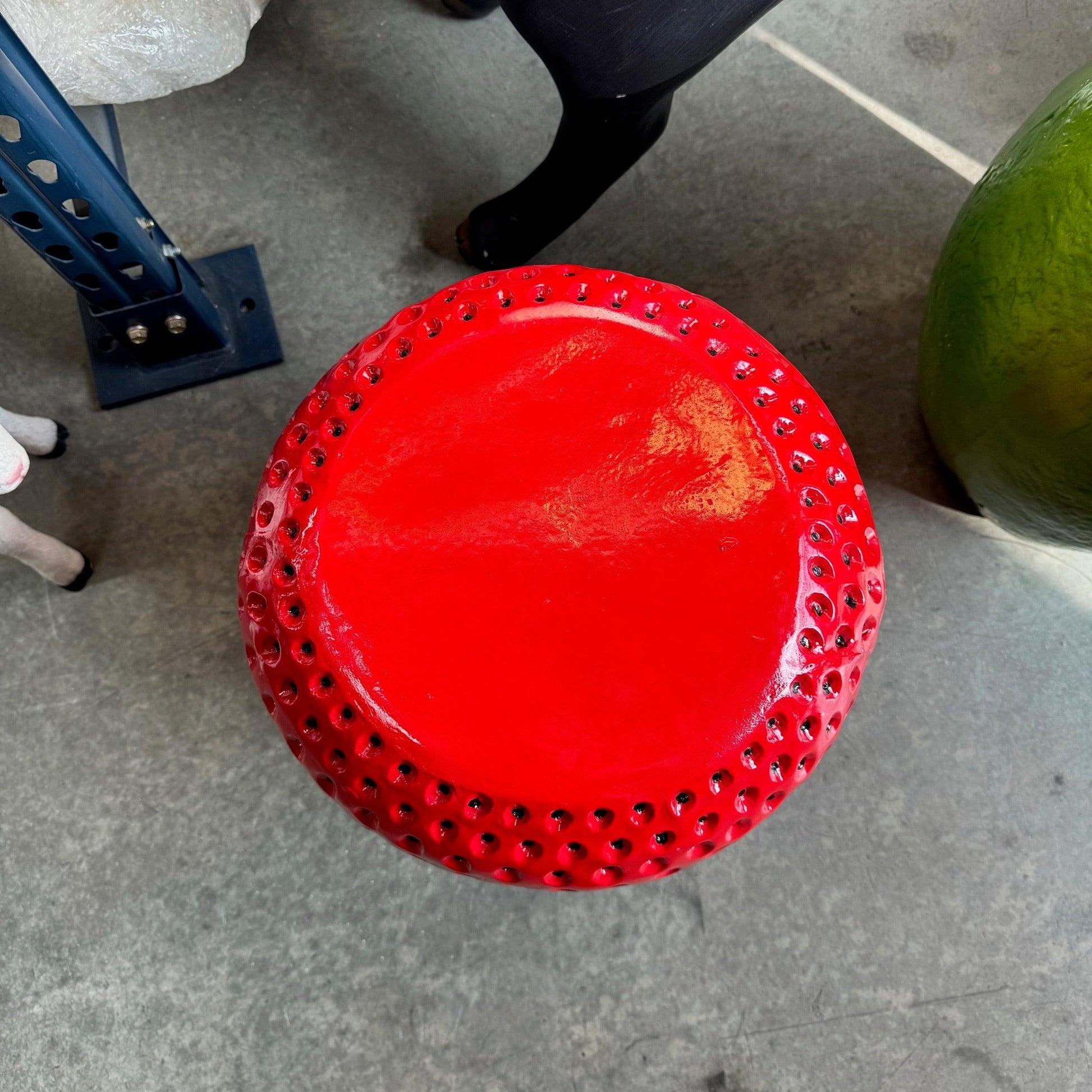 Strawberry Table Stool Statue - LM Treasures Prop Rentals 