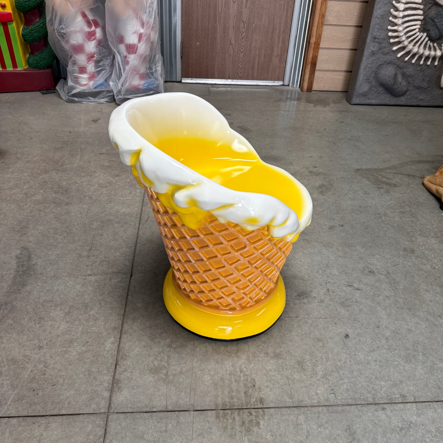 Yellow Ice Cream Chair Statue