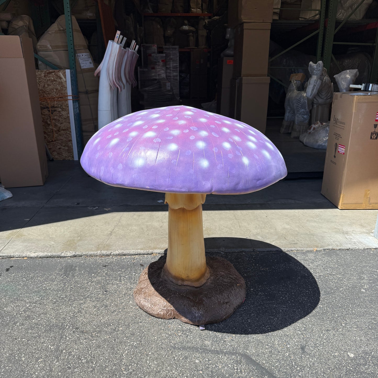 Large Purple Mushroom Statue