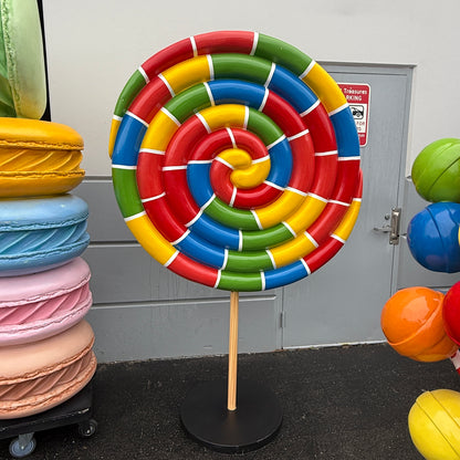 Large Rainbow Twirl Lollipop Statue