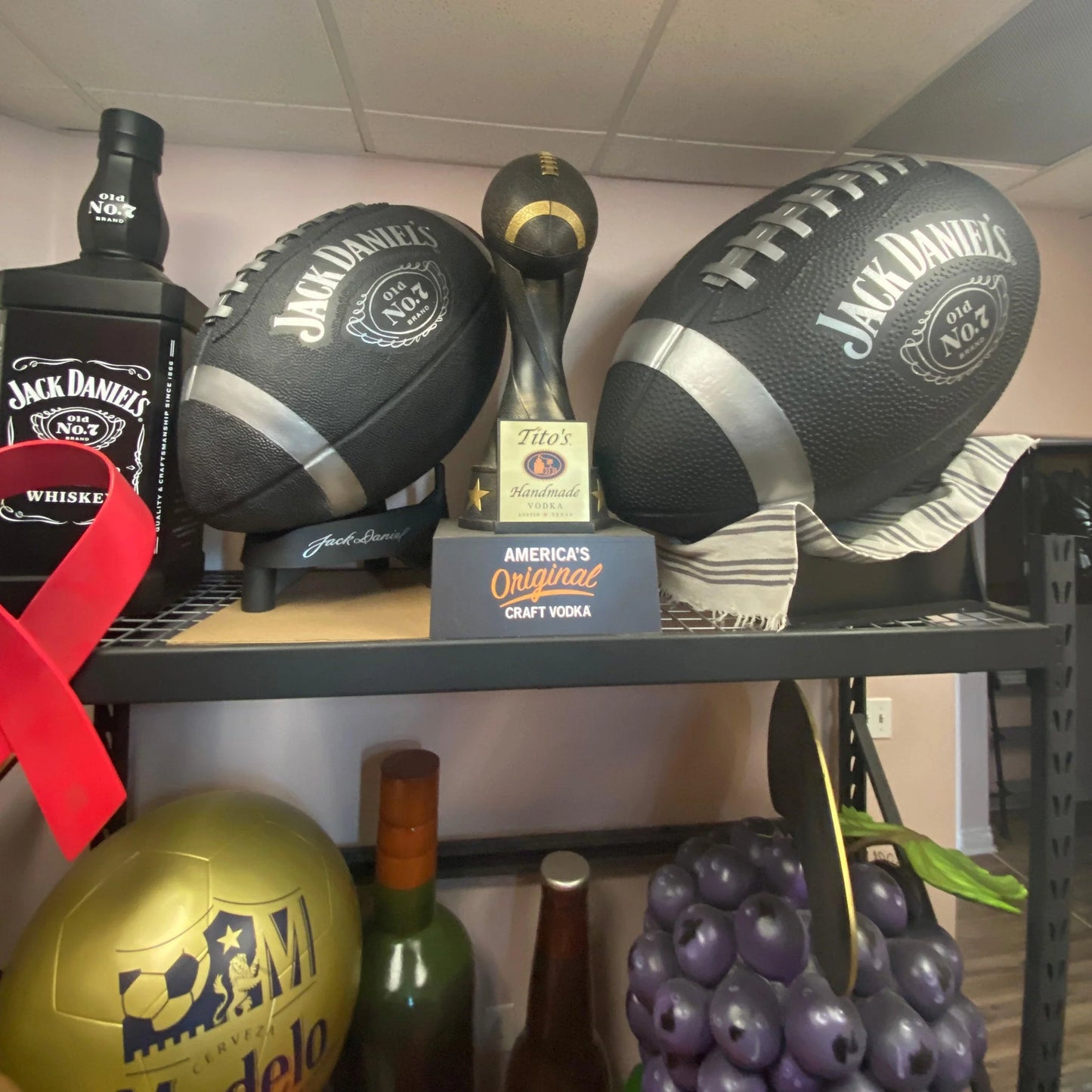 Large Jack Daniels Football Over Sized Statue