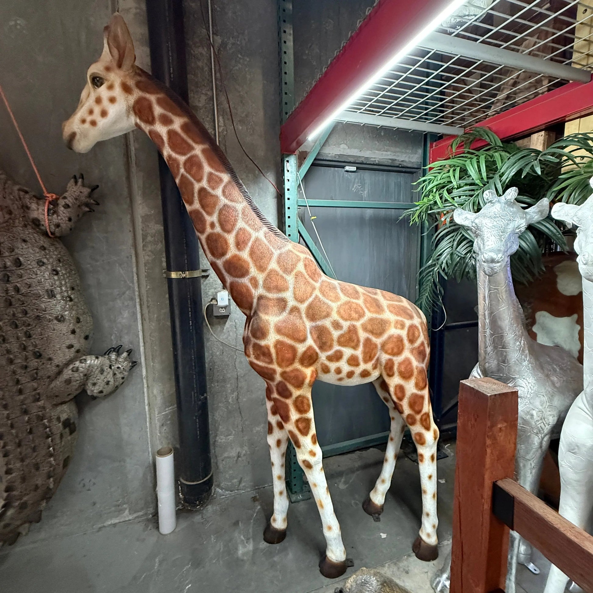 Large Walking Giraffe Statue A0744-R323-PT