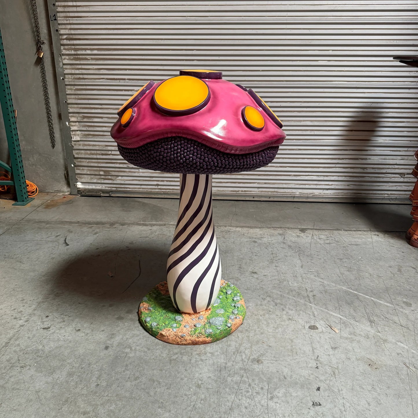 Large Striped Mushroom Statue