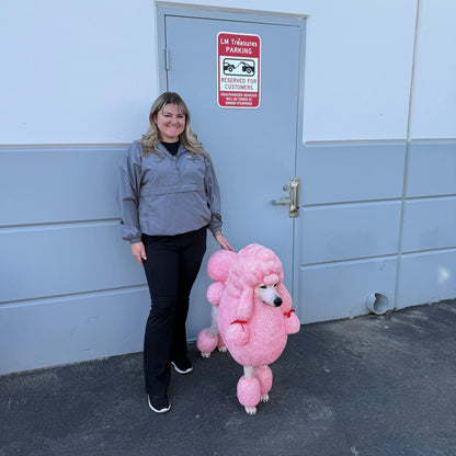 Pink French Poodle Life Size Statue