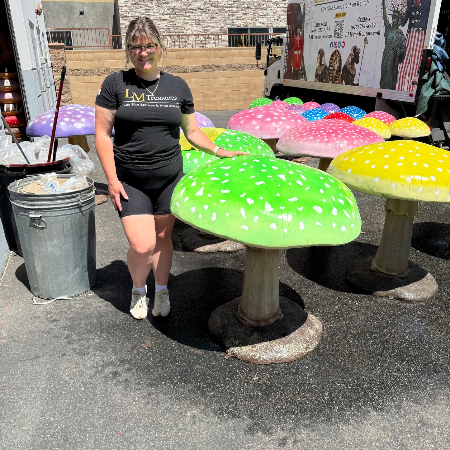 Large Green Mushroom Statue