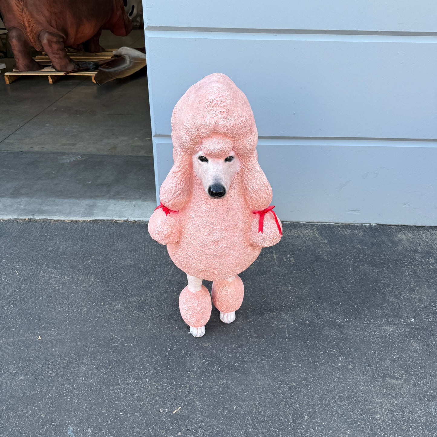 Pink French Poodle Life Size Statue