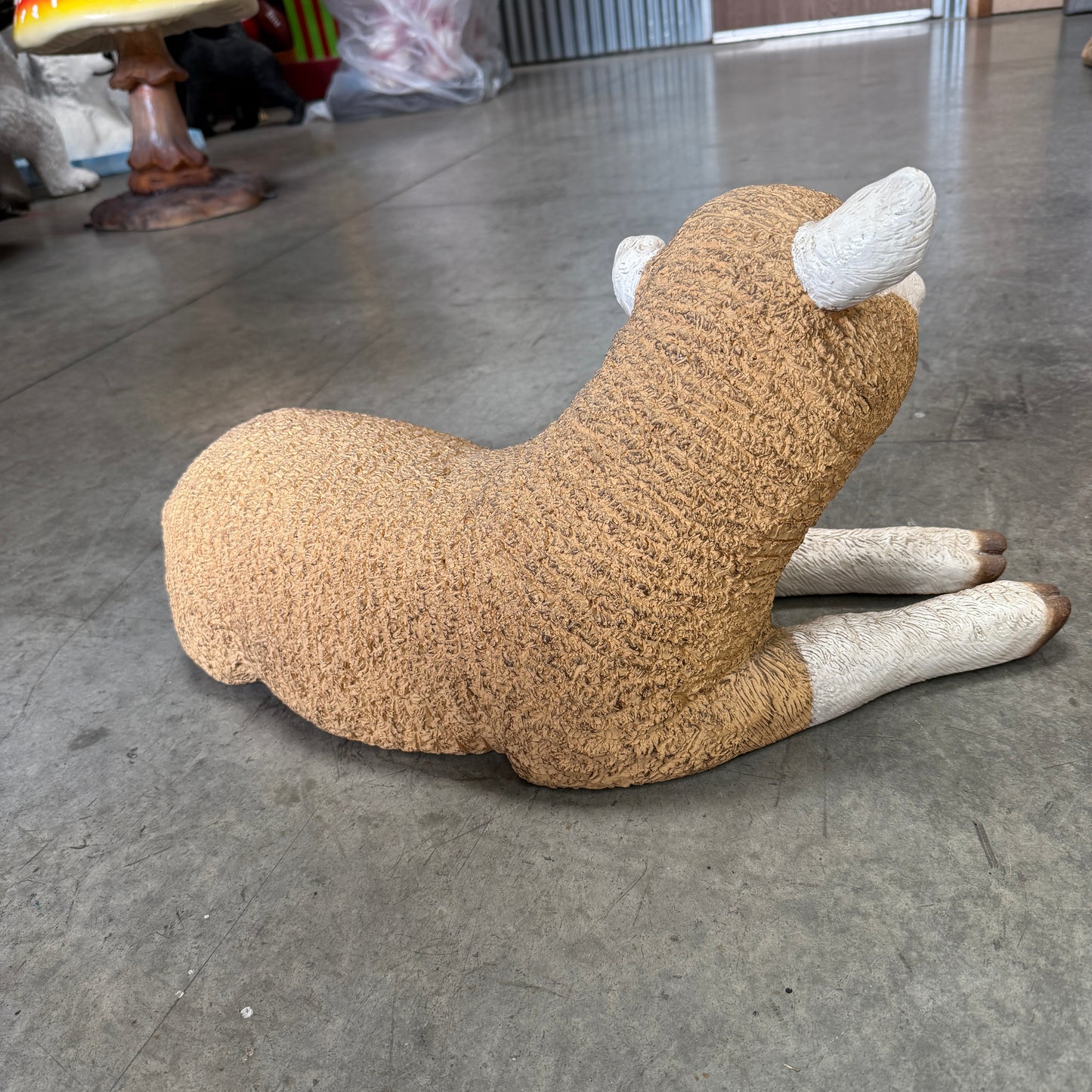 Baby Laying Merino Lamb Statue