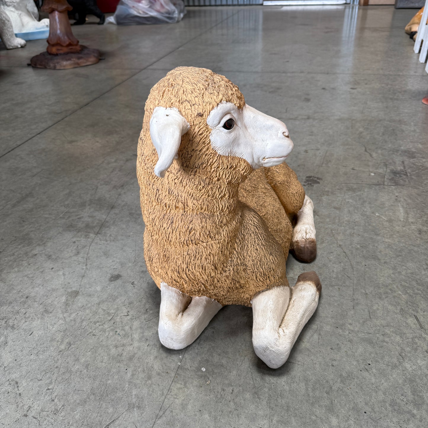 Baby Resting Merino Lamb Statue