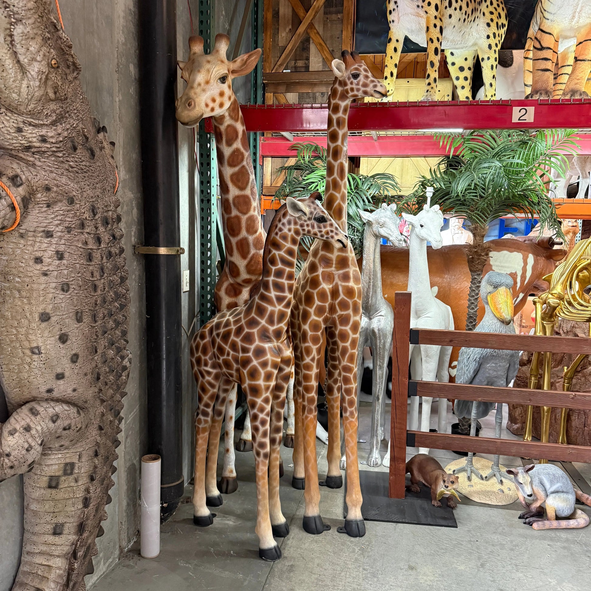 Large Walking Giraffe Statue A0744-R323-PT