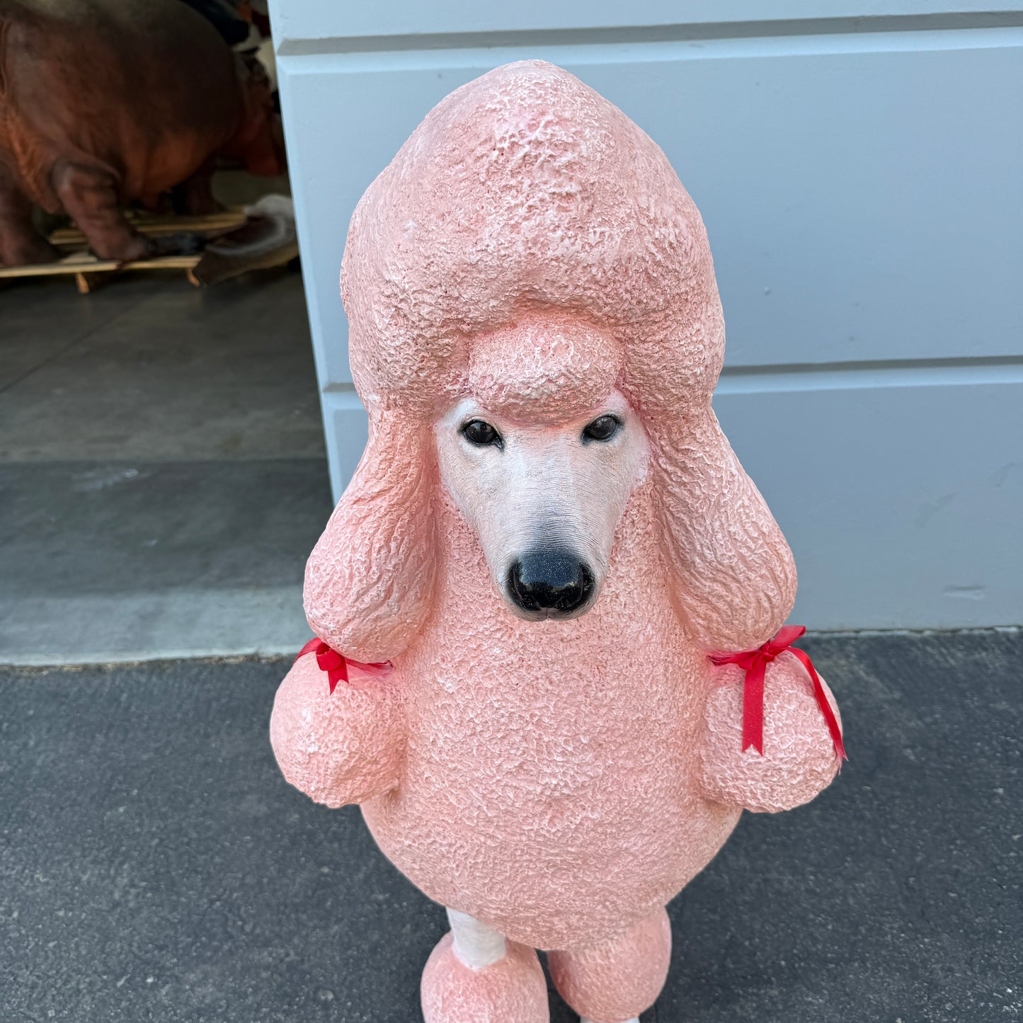 Pink French Poodle Life Size Statue