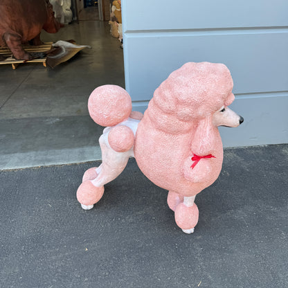 Pink French Poodle Life Size Statue