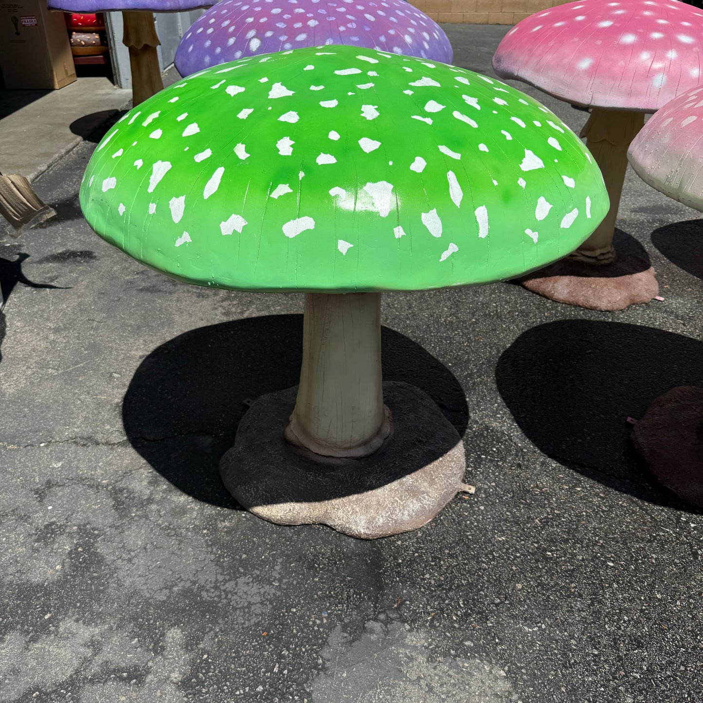 Large Green Mushroom Statue
