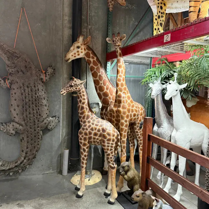 Large Walking Giraffe Statue A0744-R323-PT