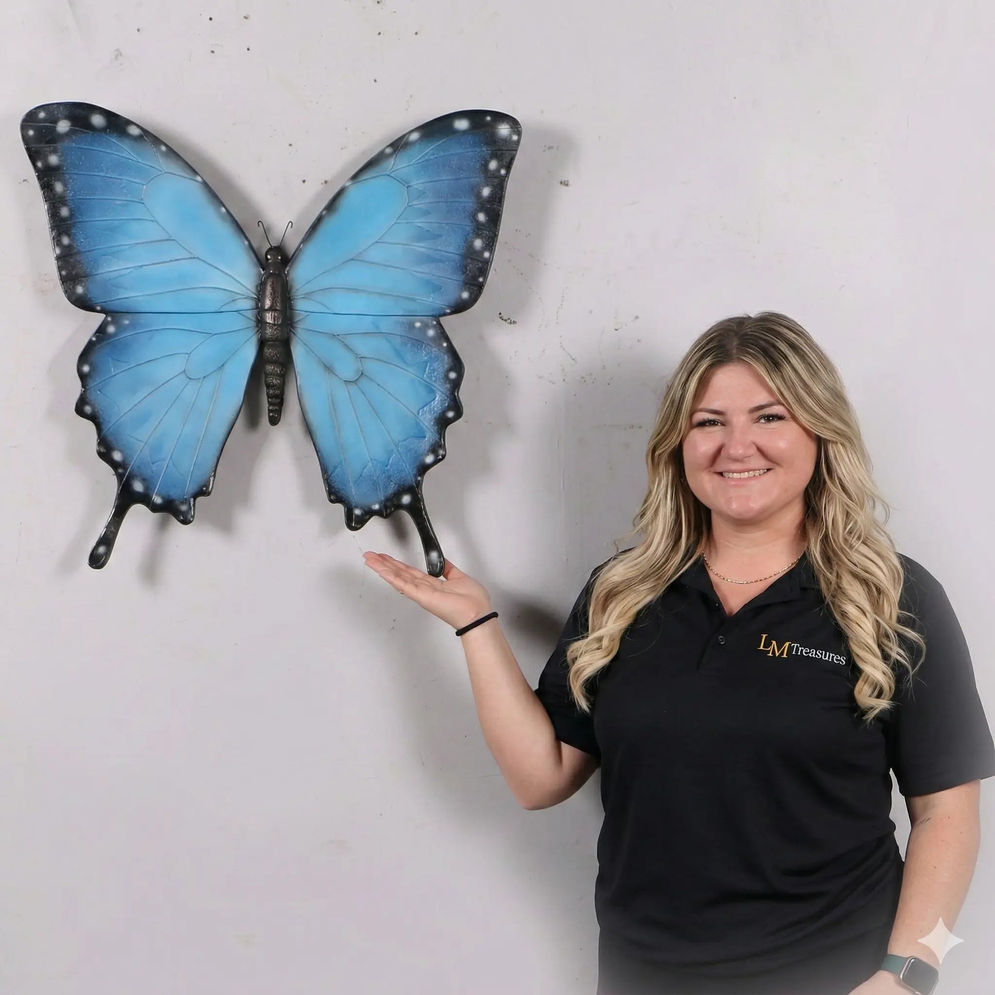 Hanging Blue Butterfly Statue A0753-150021-H