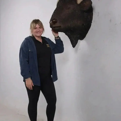 Buffalo American Bison Head Life Size Statue A0737-180039-H