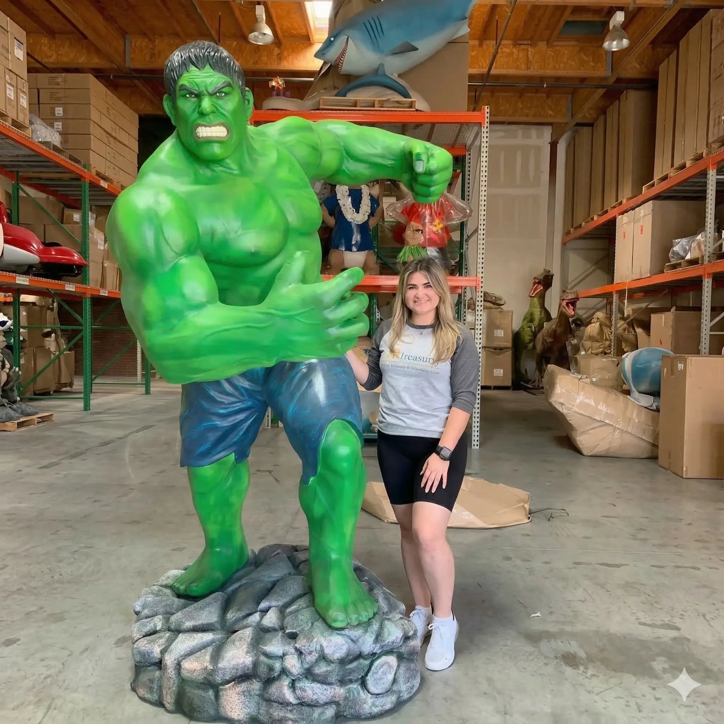 Angry Green Man Super Hero Life Size Statue LS390A-VF-A