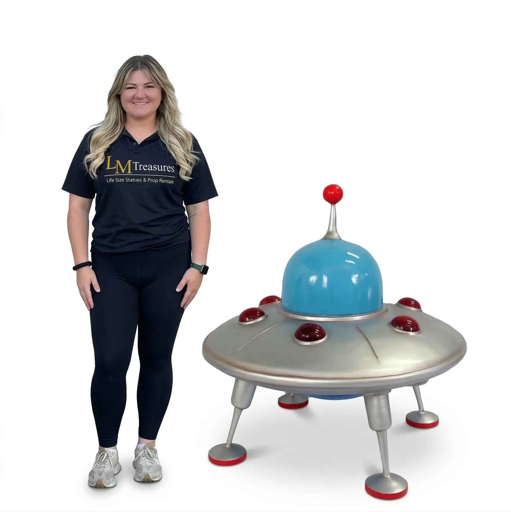 Comic UFO Landed Alien Spaceship Statue M0279-2507-T