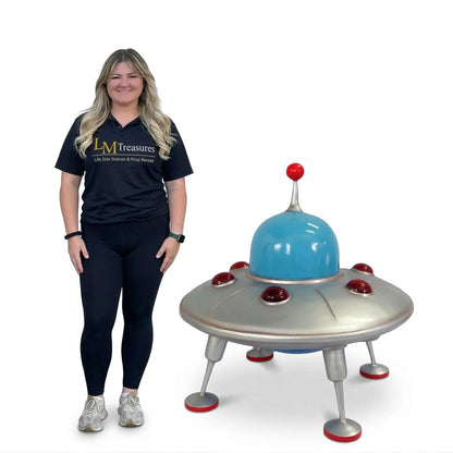 Comic UFO Landed Alien Spaceship Statue M0279-2507-T