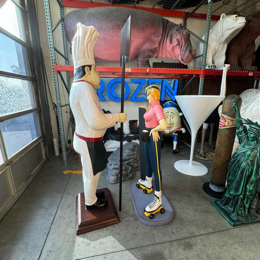 Pizza Chef With Menu Board Over Sized Statue