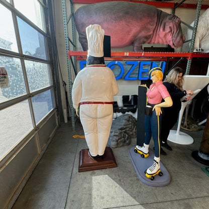Pizza Chef With Menu Board Over Sized Statue - LM Treasures Prop Rentals 